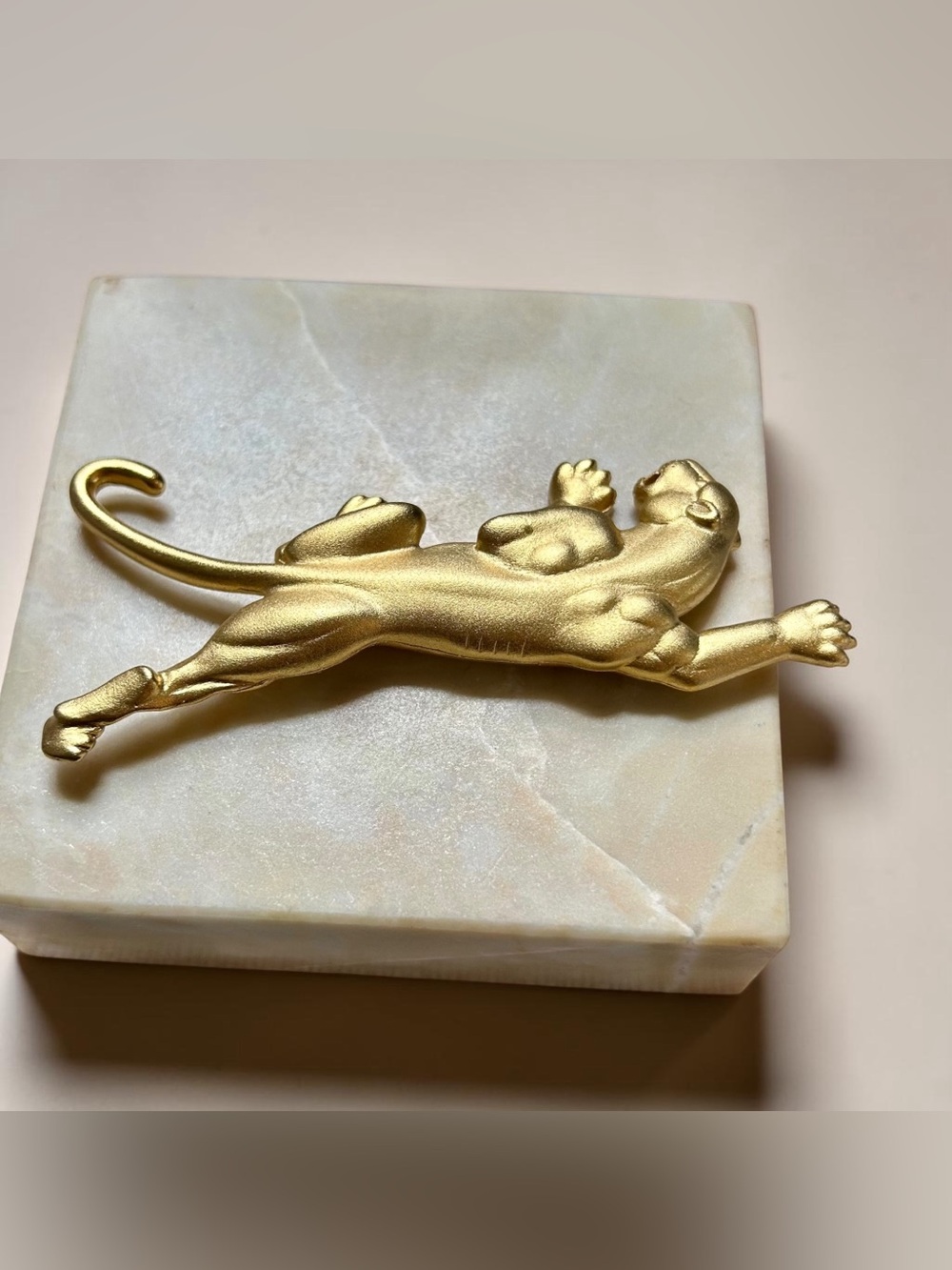 Panther Statement Brooch 1980s Gold-tone Vintage Retro - Picture 7 of 13